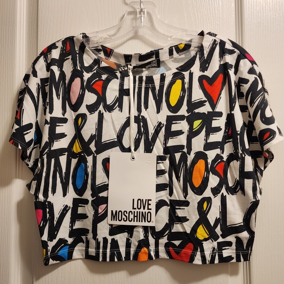 Love Moschino Tops - Love Moschino Multicolor Graphic Tee